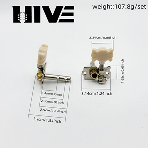 HIVE 6 pièces/ensemble Mécaniques d'accordage à double trou en acier à simple action pour <span class=keywords><strong>guitare</strong></span> classique, mécaniques d'accordage à engrenage ouvert pour <span class=keywords><strong>guitare</strong></span> <span class=keywords><strong>folk</strong></span> et <span class=keywords><strong>guitare</strong></span> électrique - Product Image 2