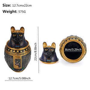 Antico Anubis egizio cane e dio gatto classica resina cilindrica eco-friendly per Pet urna Souvenir da <span class=keywords><strong>viaggio</strong></span> artigianato per la casa - Product Image 6
