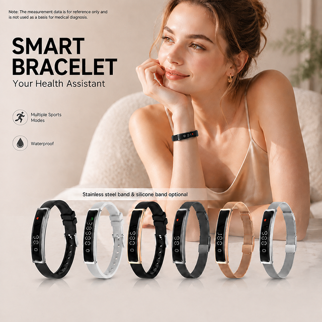 2026 Smart Bracelet Watch APP Control AI Health Pressure Monitoring Sleep Activity Tracker Stainless Steel IPX8 Waterproof