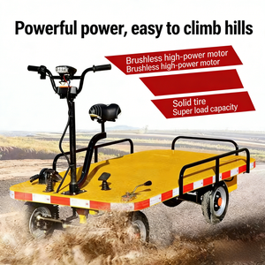 库存运输仓库货物物流平台车工具运输电动仓库平台手推车 - Product Image 2