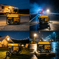 Générateur à moteur essence AWT12000 à châssis ouvert, allumage électrique, 220V, 9,5-10kW, puissance de secours, facile à utiliser, pour la maison et le chantier