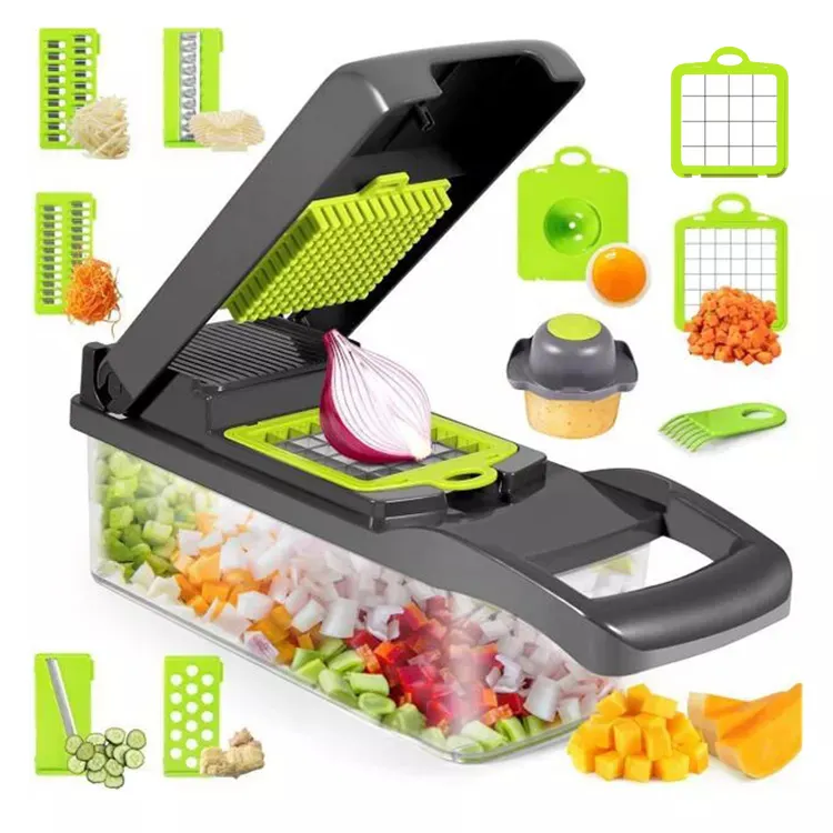 Cortador de Verdura 12 in 1 Manual Multi Kitchen Helper Food Processor Chopper Slicer Vegetable Cutter