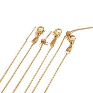 Adjustable <b>Needle</b> Clasp Chain | 18K Gold Plated Stainless Steel Universal Clavicle Chain for Necklace Making - Product Image 1