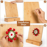 Planche à tricoter en bois artisanale avec tiroir de rangement pour le tricot, le crochet et les granny squares