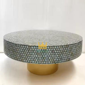 Table basse moderne en nacre de haute qualité, motif floral, coquille de Capiz, pour salon, prix abordable, Vietnam - Product Image 1