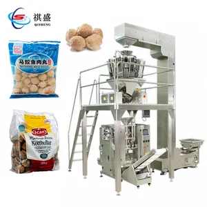 Automatic Meatball Fishball Weighing Filling Packaging Machine Frozen Cooked Fish Beef Meat Ball Bag Packing Machine