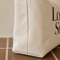 Tas Tote Kanvas Katun Cetak Kustom Gaya London Sunny Bahan Tebal untuk Wanita Hadiah Perjalanan Santai Jalan-Jalan