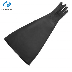 Guantes de chorro de arena para gabinete de chorro de arena 65cm de largo Material de goma negra - Product Image 2