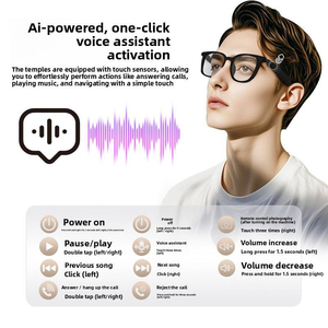 Lunettes Intelligentes IA Audio, Contrôle Tactile, Appels Mains Libres, Lecture Musicale, Modèle d'Exportation Transfrontalier - Product Image 3
