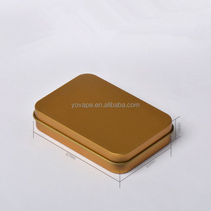 Sản xuất nhà máy vuông hộp hình chữ nhật cho USB Flash đĩa Cookies Biscuit Black Gold nhỏ Kim loại hộp thiếc với rõ ràng PVC cửa sổ - Product Image 4