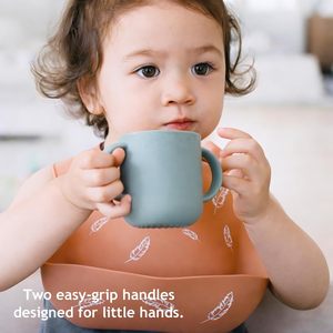 Gobelet d'apprentissage en silicone pour bébés, 2 poignées, gobelet d'apprentissage pour tout-petits, poignées faciles à saisir, gobelet pour bébés de 6 mois et plus, 150 ml - Product Image 3