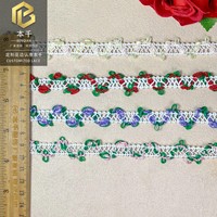 LEIXUSI Bordure en dentelle victorienne à code-barres coloré de 2 cm, brodée pour vêtements d'enfants, accessoires de bricolage faits à la main en stock