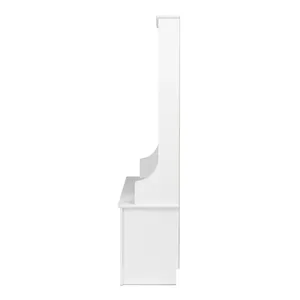 Modern <strong>Coat</strong> <strong>Rack</strong> Stand Wooden <strong>Coat</strong> <strong>Rack</strong> Stand White Stylish <strong>Hall</strong> Tree Bench with Shaker Doors and 4 Strong Double <strong>Coat</strong> Hooks - Product Image 5