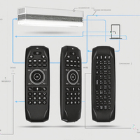 Reeshine G7V PRO Souris Air 2.4G avec Assistant Vocal, Rétroéclairage, Code d'Apprentissage IR, Sans Fil, Rechargeable, ABS, Mini Clavier Intelligent Russe