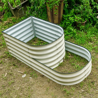 Jardinière surélevée modulaire en métal ondulé en forme de D de 17 pouces de haut, Huizhou Green Giant, pour le jardin, 130x60x43cm