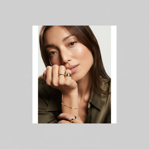 แหวนตราประทับจูด พิงกี้ แฟชั่นทันสมัย ชุบทอง สแตนเลสสตีล เครื่องประดับ 18K แหวนลายเรขาคณิตสำหรับเด็ก - Product Image 1