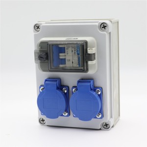 Boîte de prise industrielle 10A en plastique, étanche pour extérieur, avec double sortie pour l'entretien de l'alimentation électrique - Product Image 2