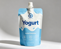Sachets d'emballage pour yaourt en Mylar à bec verseur, personnalisables, avec bouchon, pour boissons rondes