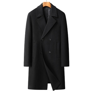 Cappotto Lungo Invernale da <span class=keywords><strong>Uomo</strong></span> alla Moda, <span class=keywords><strong>Doppiopetto</strong></span> con Risvolto, Stile Classico per Business Casual, <span class=keywords><strong>Giacca</strong></span> in Lana con Fodera in Pile - Product Image 1