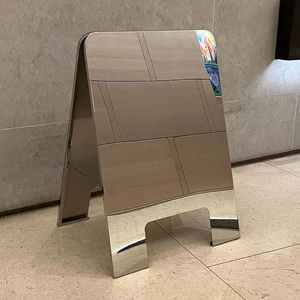 Letrero de marco personalizado, plegable de doble cara, con espejo deslizable, dorado, para acera, para publicidad exterior en la calle - Product Image 4