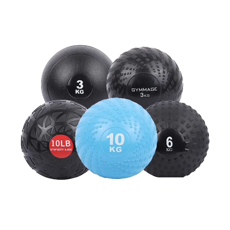 थोक नई आगमन फिटनेस भारित व्यायाम गेंद 4lbs 8lbs पीवीसी आसान पकड़ जिम स्लैम गेंद दवा