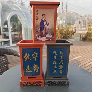 Grand pot en plastique pour orchidées - Forme carrée avec trou de drainage, design rustique écologique, vente directe usine, emballage au sol - Product Image 6