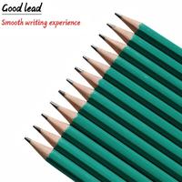 Crayon hexagonal vert promotionnel de haute qualité EN71-3 sans bois HB pour enfants et étudiants avec gomme