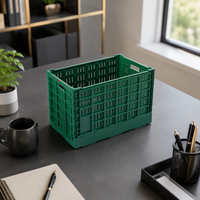 Caisses d'emballage pour légumes en plastique écologiques, pliables, empilables, recyclables, avec mailles ventilées, conteneurs de stockage pliables