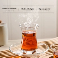 Tasse à thé et à café en verre sans plomb pour boissons chaudes, design simple, utilisation pour le thé de l'après-midi, 105 ml/125 ml/150 ml