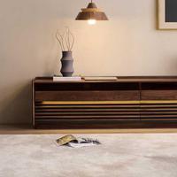 Meuble TV en bois moderne de luxe européen pour salon et chambre, avec détails cannelés, éclairage LED réglable, rangement, écologique et durable