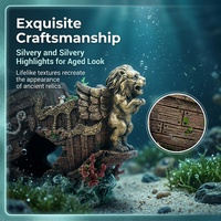 Décoration d'aquarium bateau coulé vintage, ornement réaliste en résine de navire én coupé de bord pour aquarium