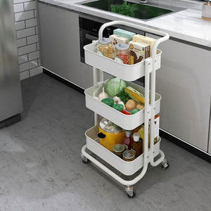 Mand Rollende Custom Food Wheels 360 Roterende Keuken Utility <span class=keywords><strong>Trolley</strong></span> 3 Lagen Lagen Opslag Metalen Eilanden Mobiele Keuken Kar - Product Image 2