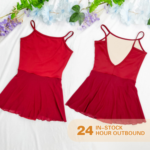 ชุดเดรสสายเดี่ยวไนลอนสำหรับเด็กผู้หญิงชุดบอดี้สูทสำหรับการแสดงบนเวทียิมนาสติกลีลาฤดูร้อนใหม่ - Product Image 4