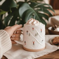 Nouvelles tasses en céramique de grès imprimées sérigraphiées au design populaire, écologiques, réutilisables, pour café, thé, lait, ensembles cadeaux, compatibles lave-vaisselle