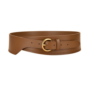 Ceinture en cuir véritable Tiyo ABB0180 tressée avec boucle rectangulaire à anneau en D, largeur 6,8 cm, pour femme, ceinture décorative décontractée - Product Image 2