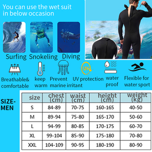 بدلة غطس رجالية عالية الجودة مخصصة للرياضات المائية، مصنوعة من النيوبرين بسماكة 5 مم/3 مم، بأكمام طويلة للغوص الحر، متوفرة للبيع - Product Image 6