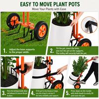 Chariot à plantes robuste réglable avec roues pour pots de fleurs, patio, jardin, intérieur et extérieur