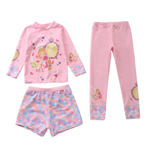 <strong>Cute</strong> Mermaid Print 3-pc Set <strong>Tankinis</strong> Private Label Kids Girls Swimsuit Lovely Style - Product Image 3