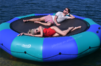 Trampoline d'eau de rivière extérieur d'île de saut d'eau de flottement gonflable populaire de 15ft Pvc