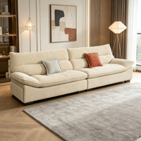 Canapé carré élégant en chenille avec rembourrage en éponge et surface lisse, design sectionnel moderne pour la décoration intérieure d'appartements et de villas
