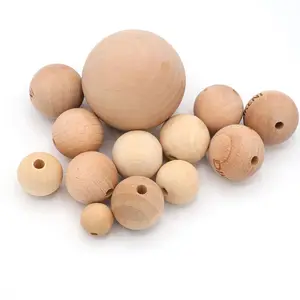 Natural 45mm wooden ball beech wood ball for decoration