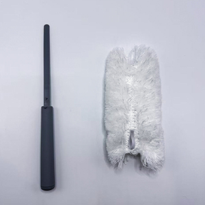 Plumeau en microfibre détachable et lavable, tête rectangulaire, manche en plastique, bande élastique, brosse à poussière fixe pour la maison, les meubles et le nettoyage de voiture - Product Image 3