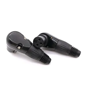 <span class=keywords><strong>Cable</strong></span> de audio <span class=keywords><strong>XLR</strong></span> macho/hembra de 3 pines, Conector de ángulo recto, conector negro/plateado - Product Image 2