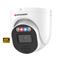Caméra IP HK OEM 8MP 4K avec lumière rouge et bleue, dissuasion active, alarme audio, caméra tourelle POE, audio bidirectionnel, vision nocturne couleur, extérieur