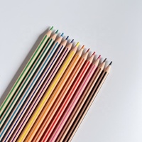 Crayons de couleur en plastique rayés de 7 pouces, sans bois, pastel, 12 couleurs, emballage personnalisé, logo OEM, pour enfants, peinture, cadeau, vente en gros