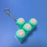 Factory Wholesale Keyboard Keychain Fidget Toy Cat Paw Keycap Clicker Fidget Key Chain Decompression Toys Stress Relief Gifts