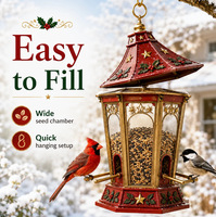 Mangeoire à oiseaux de Noël suspendue, ornement décoratif festif en gros pour jardin extérieur, arbre, fête de Noël, décoration artisanale