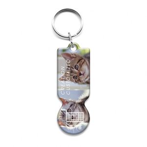 Metal Canadian Custom Anime Pet Salon Cat Printed Souvenir <b>Personalized</b> Shopping Cart Token <b>Keychain</b> - Product Image 1