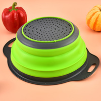 3 In 1 Food Grade Niet Giftige Siliconen Keuken Zeef Set Voor Keuken Groente & Fruit