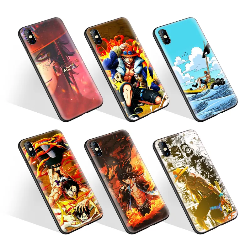 For iPhone 11 print Anime One Piece Ace Silicon phone case for Samsung A30 A50 A70 S10 soft mobile phone cover